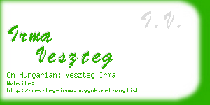 irma veszteg business card